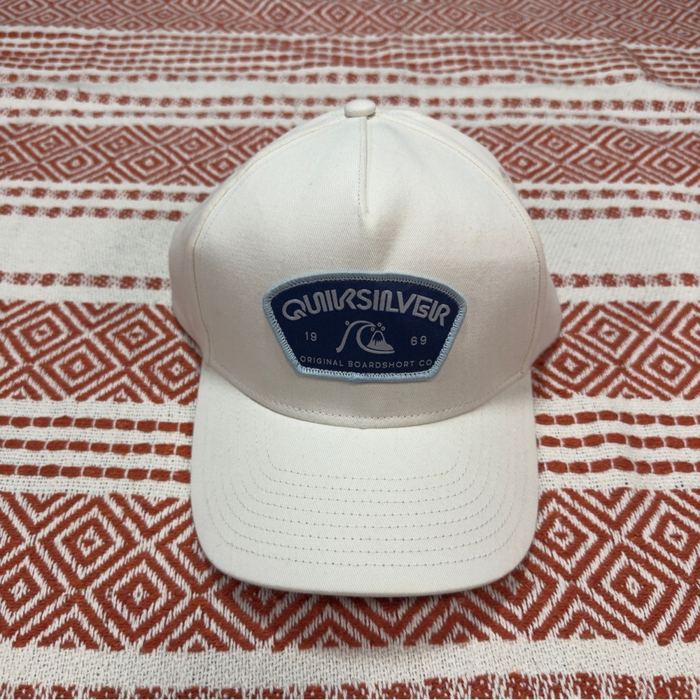Quiksilver Off-White Cap with Blue Emblem